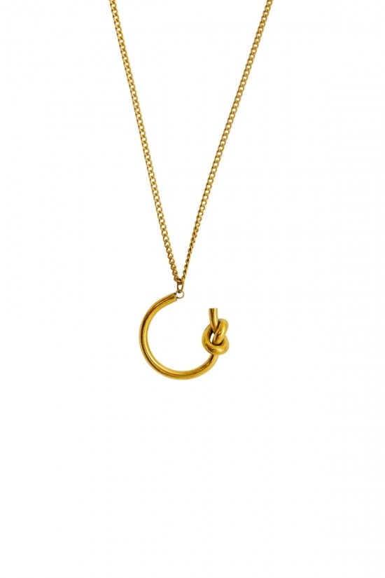 Düğüm Detaylı Çelik Kolye