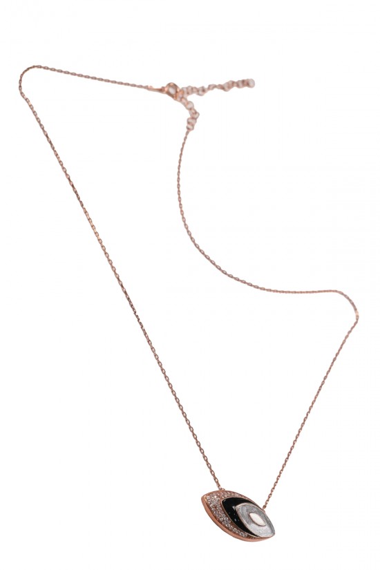 Mineli Oval Form Göz Kolye