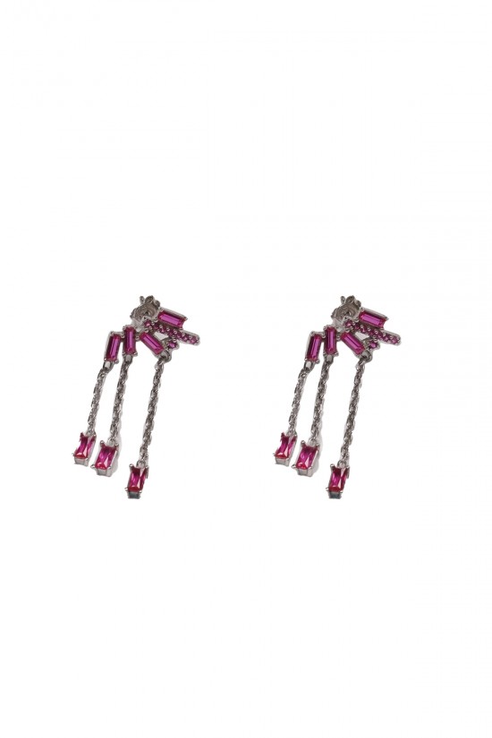 Ruby Baget Taşlı Sallantılı Küpe