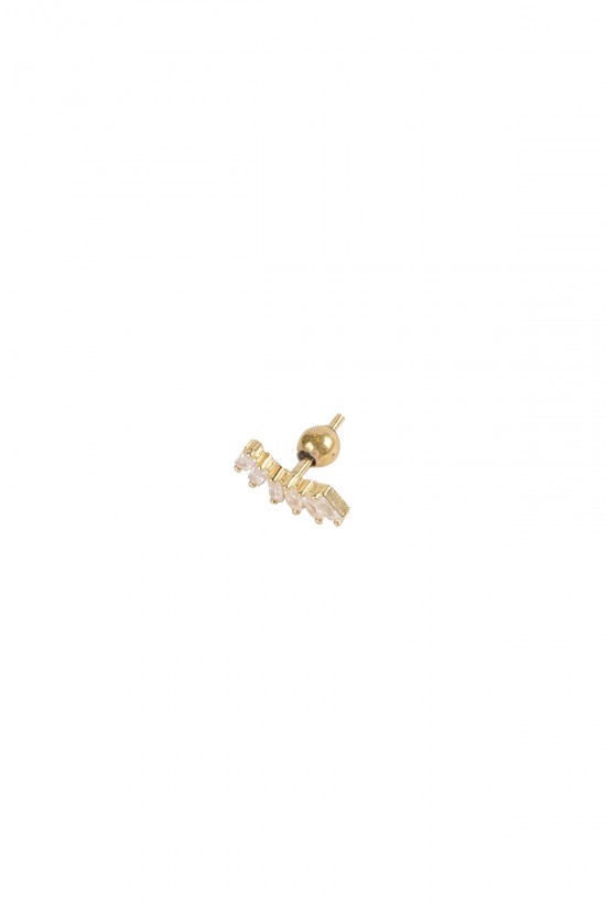 6 Baget Taşlı Silikon Klips Piercing