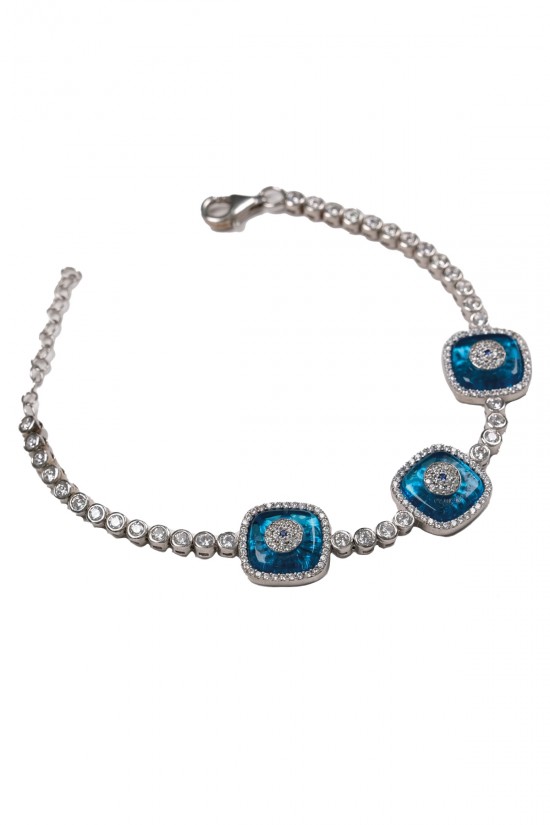 Üçlü Kare Camgöz Su Yolu Bileklik