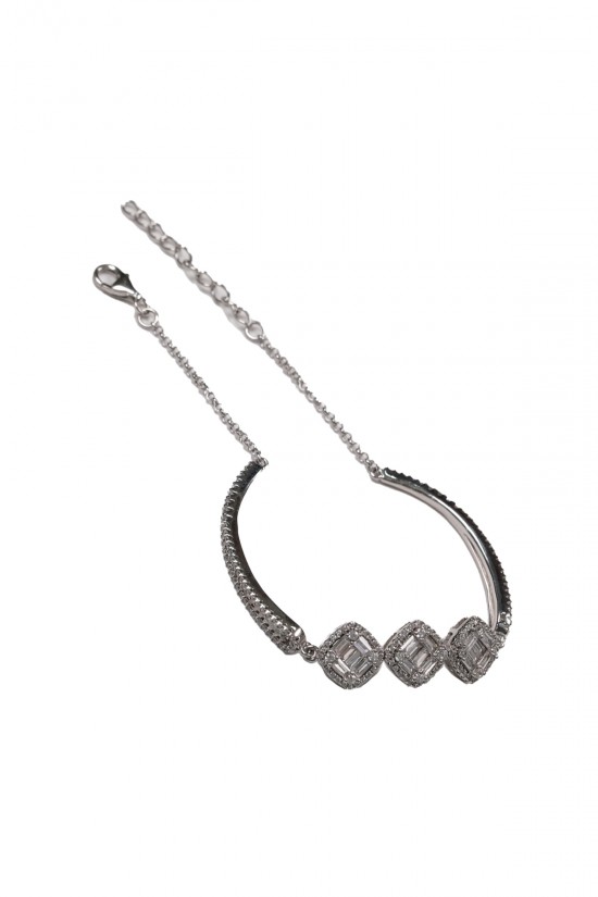 3 Baget Taşlı Yarı Kelepçe Bileklik