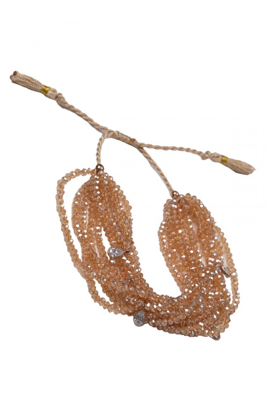 Sarı Kristal Damla Taşlı Çoklu Bileklik