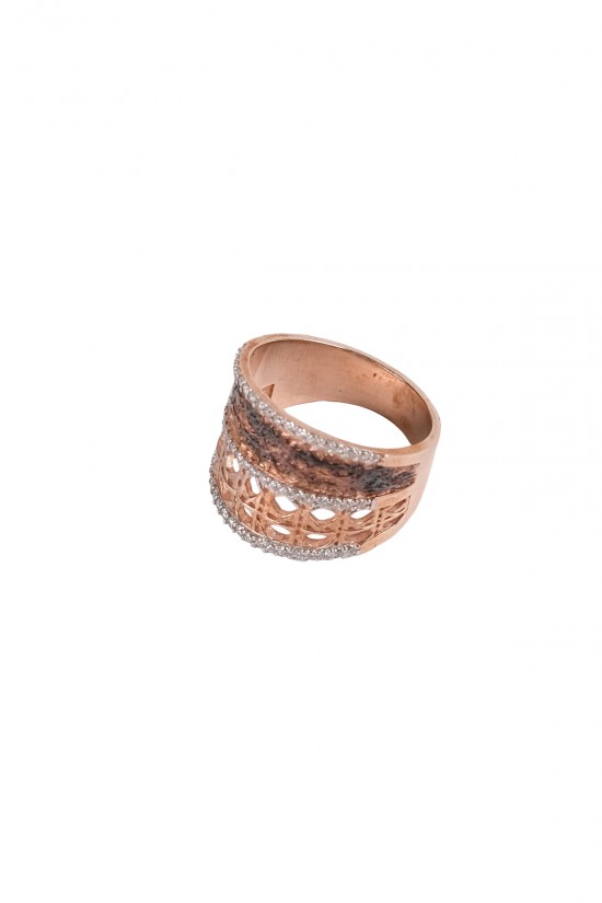 Otantik Üç Sıra Taş Detaylı Yüzük